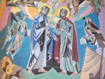 La Remise des clefs, mosaïque de Gino Severini, église Saint-Pierre, Fribourg