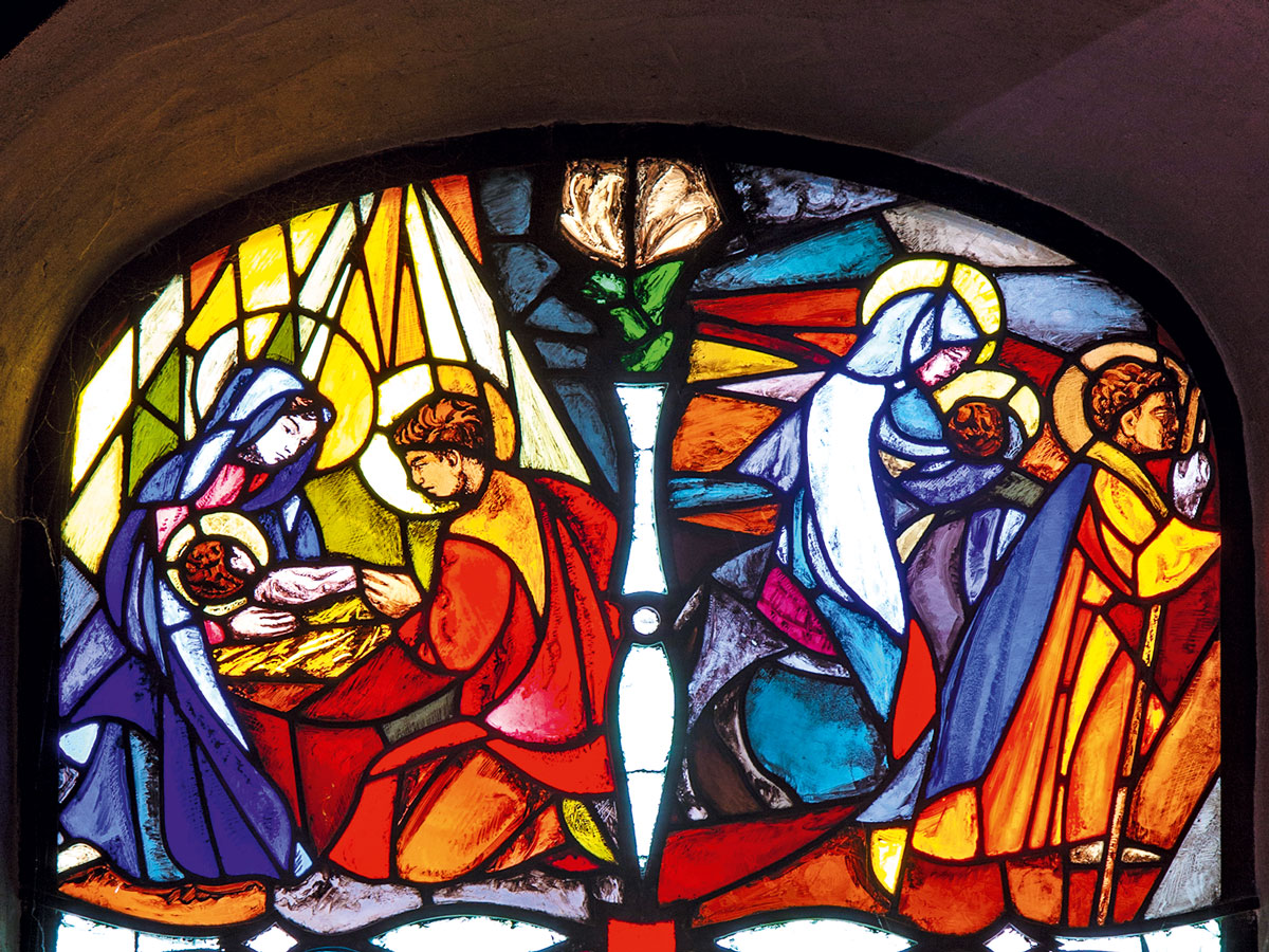 Vitrail de la vie de saint Joseph, Adrien Mastrangelo, église Saint