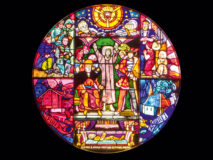 Vitrail de saint Nicolas de Flüe, Alexandre Cingria, Basilique Notre-Dame de Lausanne